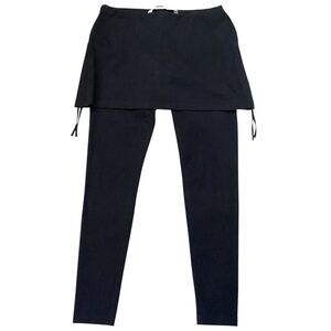 Athleta Black Organic Cotton Skirted Shirred Leggings Size XS Style 870455